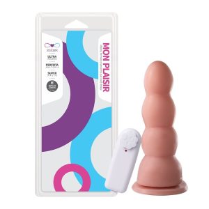 Plug 15,5 x 5 com vibrador externo - Cor: Pele clara - Soulsex - F