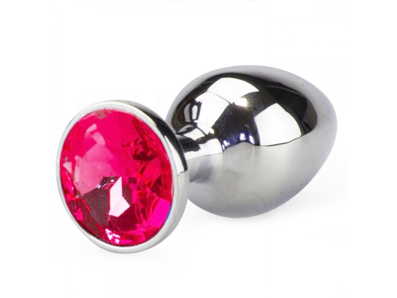 Plug de Metal com Joia Tamanho Pequeno (7,0 cm) - Cor da Pedra: Vermelho - Importado - F